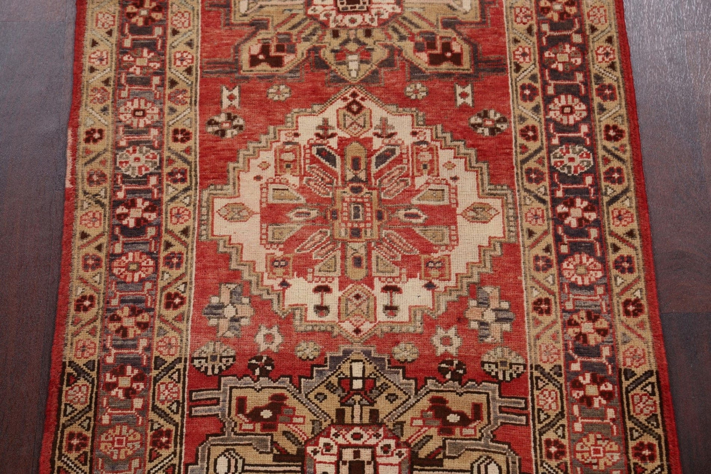 Geometric Heriz Persian Runner Rug 3x10