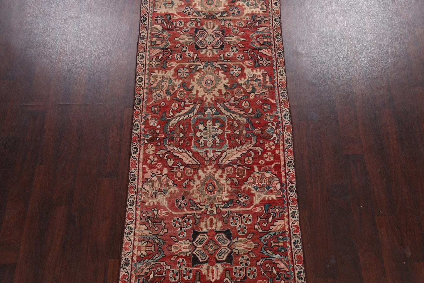 Antique Floral Mahal Persian Runner Rug 4x10