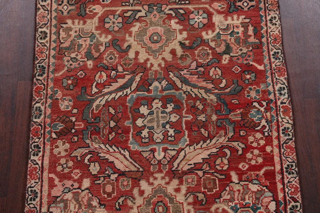 Antique Floral Mahal Persian Runner Rug 4x10