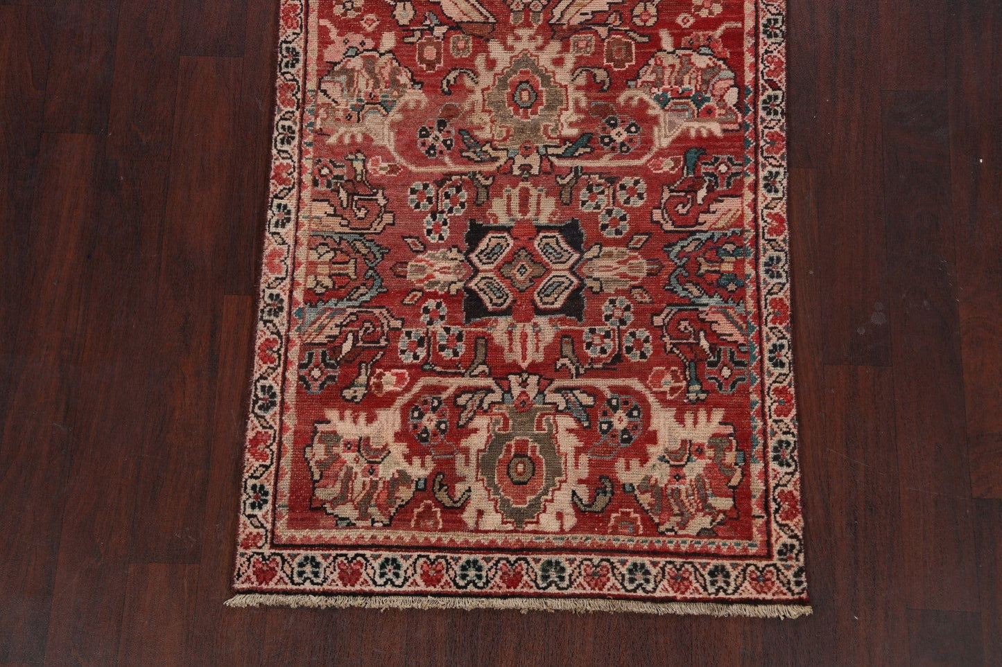 Antique Floral Mahal Persian Runner Rug 4x10