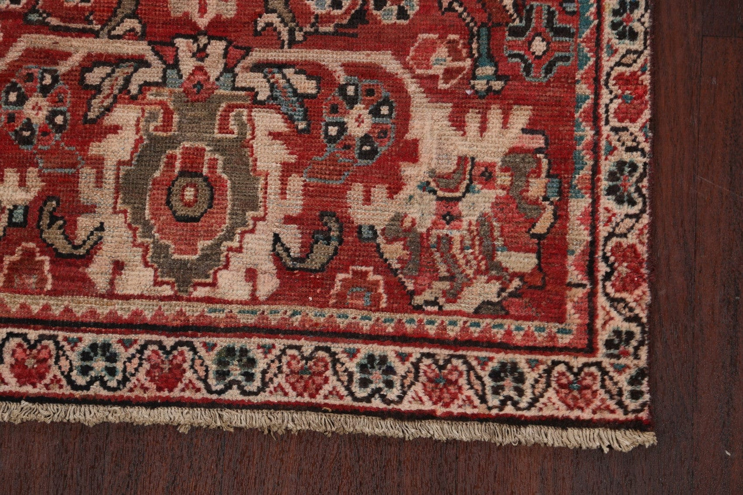 Antique Floral Mahal Persian Runner Rug 4x10