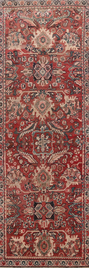 Antique Floral Mahal Persian Runner Rug 4x10