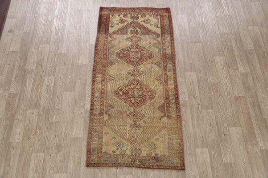 Geometric Antique Meshkin Persian Area Rug 4x8