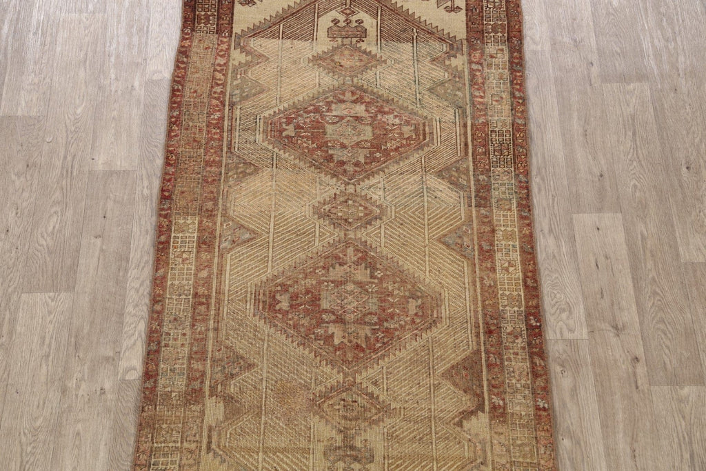 Geometric Antique Meshkin Persian Area Rug 4x8