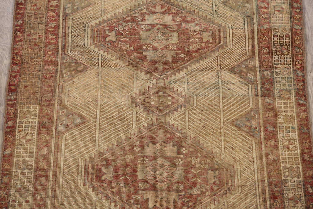 Geometric Antique Meshkin Persian Area Rug 4x8