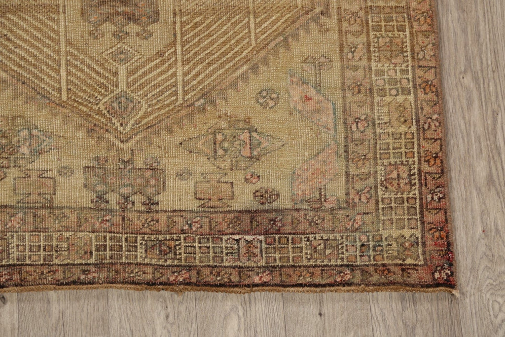 Geometric Antique Meshkin Persian Area Rug 4x8