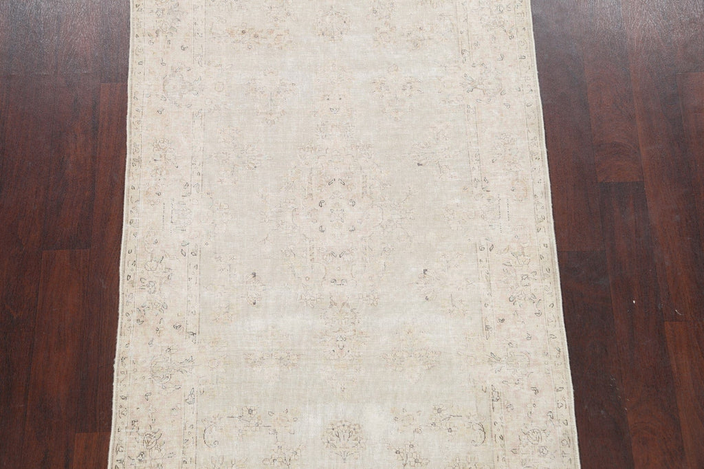 Antique Muted Distressed Kerman Persian Area Rug 4x7