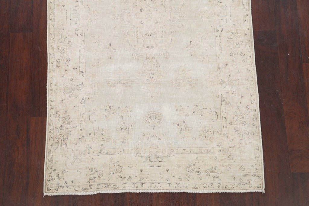 Antique Muted Distressed Kerman Persian Area Rug 4x7