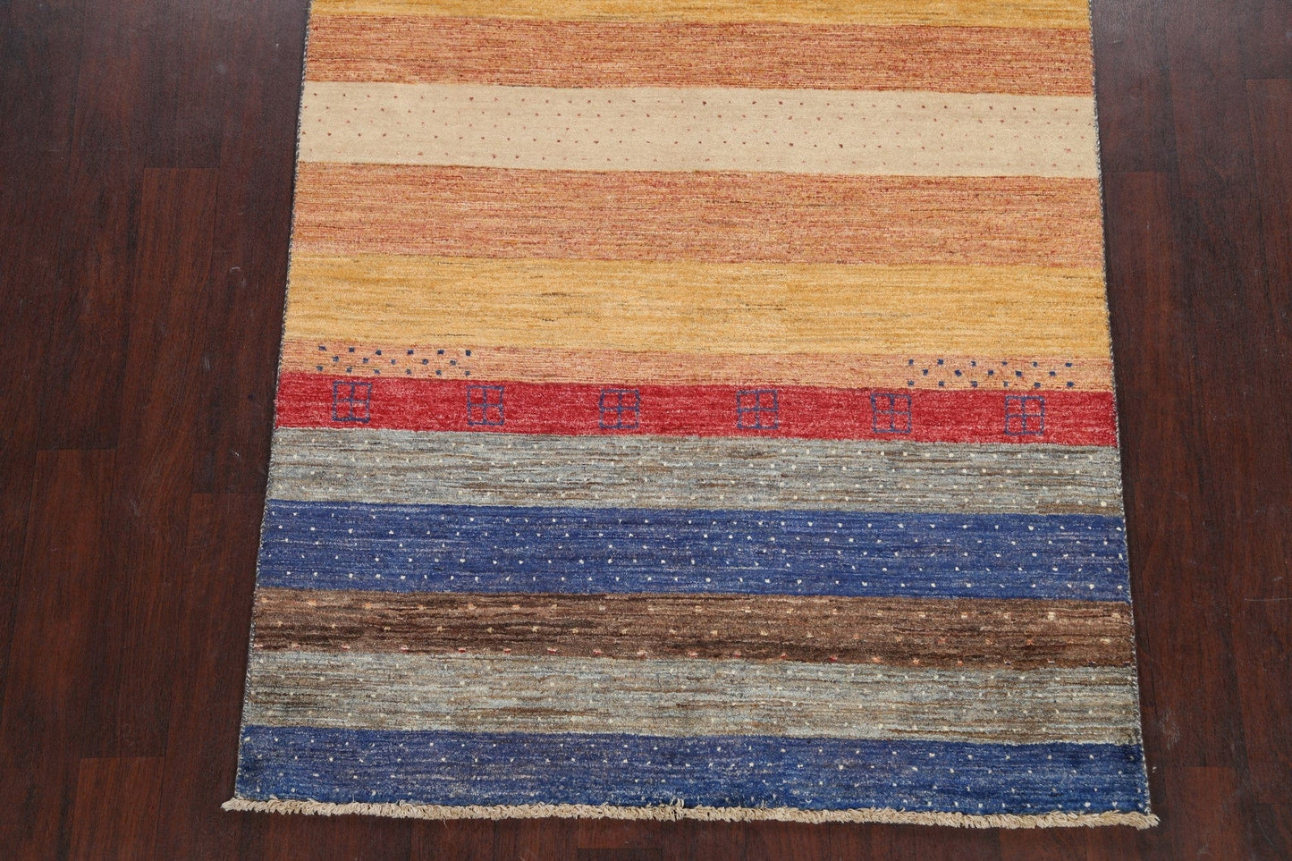 Striped Gabbeh Kashkoli Oriental Area Rug 4x7