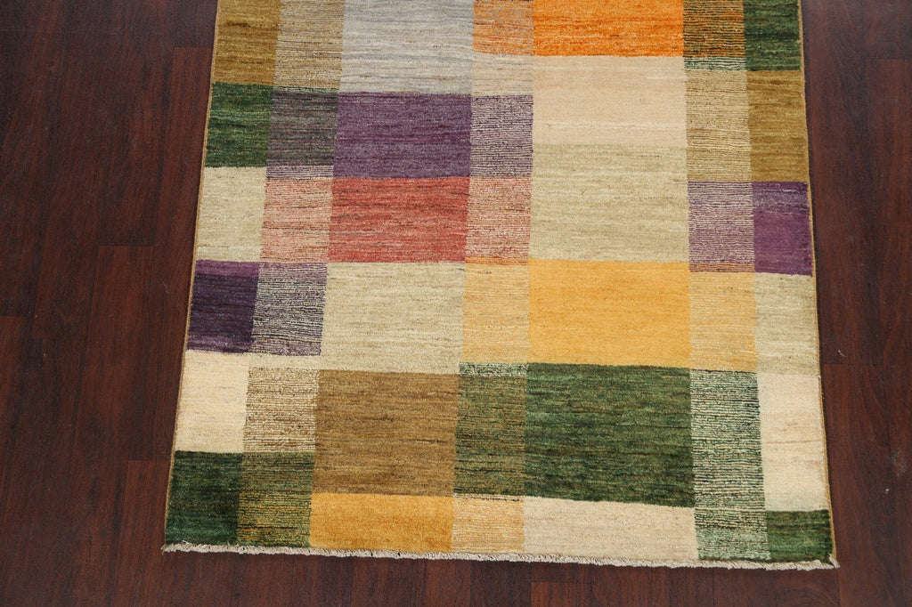 Checkered Gabbeh Kashkoli Oriental Area Rug 5x7