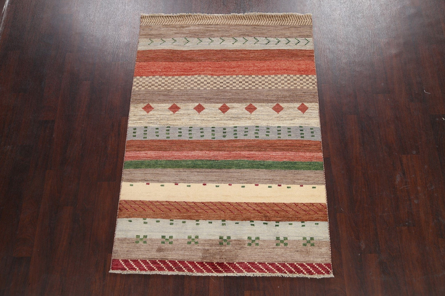 Striped Gabbeh Kashkoli Oriental Area Rug 5x7