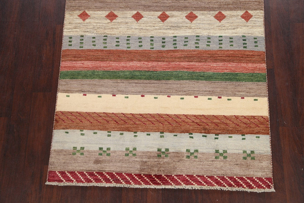 Striped Gabbeh Kashkoli Oriental Area Rug 5x7