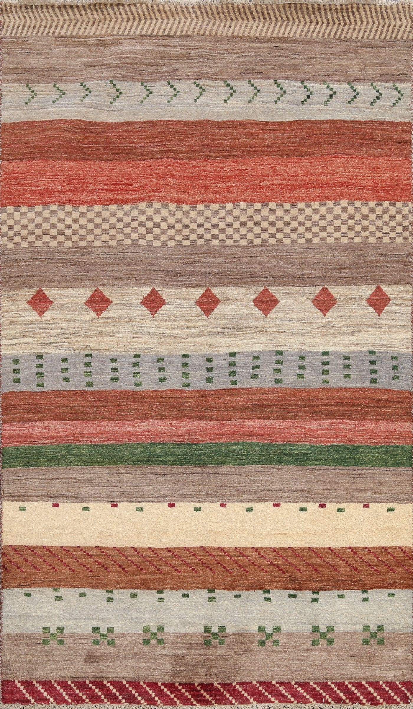 Striped Gabbeh Kashkoli Oriental Area Rug 5x7