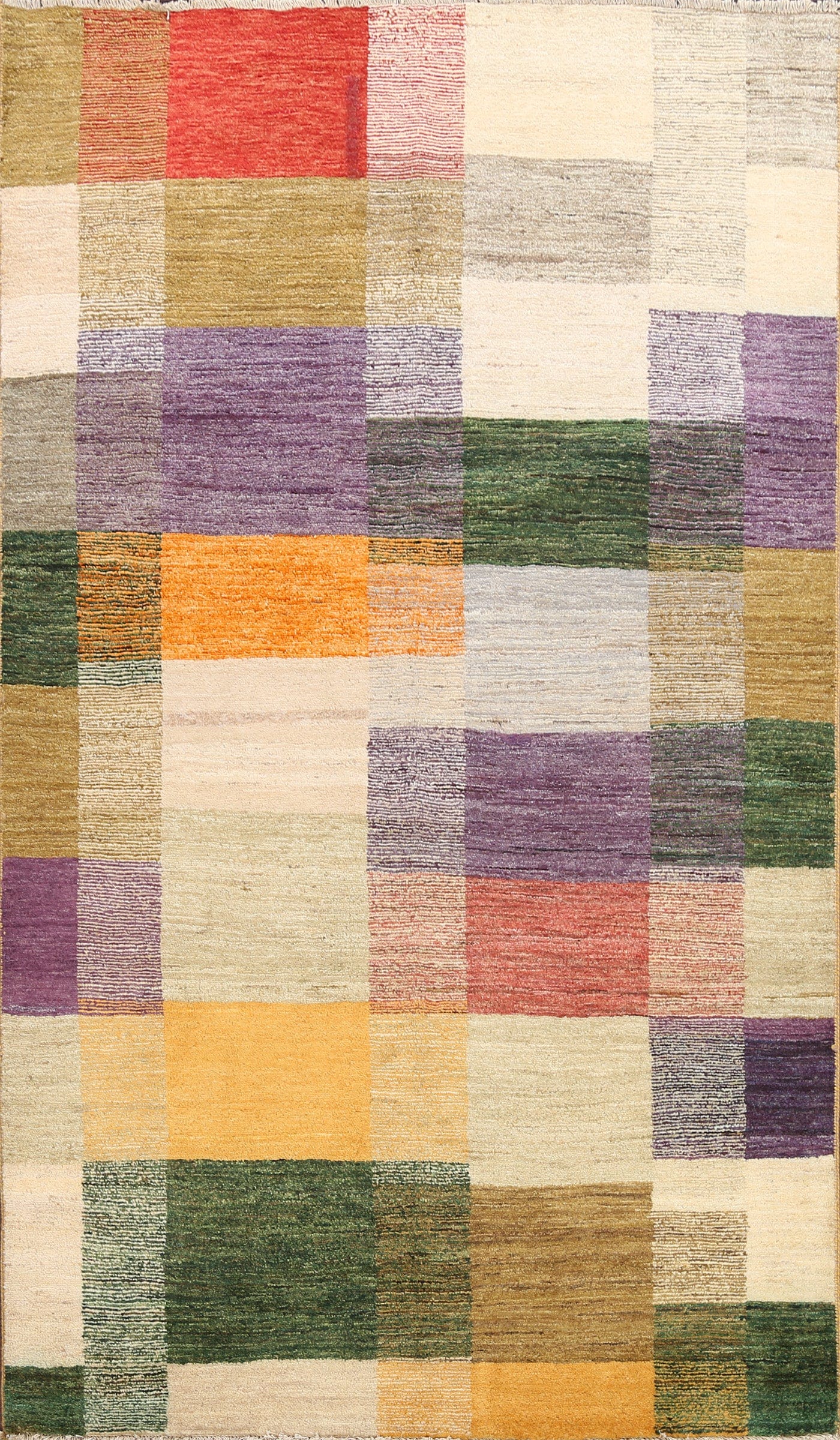 Checkered Gabbeh Kashkoli Oriental Area Rug 5x7