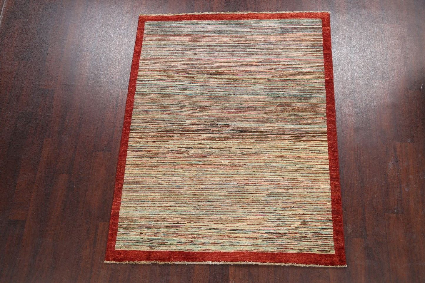 Bordered Gabbeh Kashkoli Oriental Area Rug 5x6