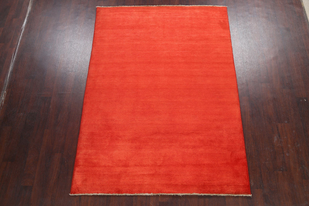 Solid Gabbeh Kashkoli Oriental Area Rug 6x8