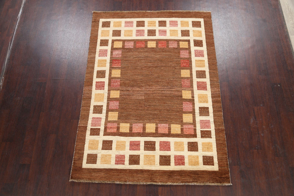 Contemporary Gabbeh Kashkoli Oriental Area Rug 5x7