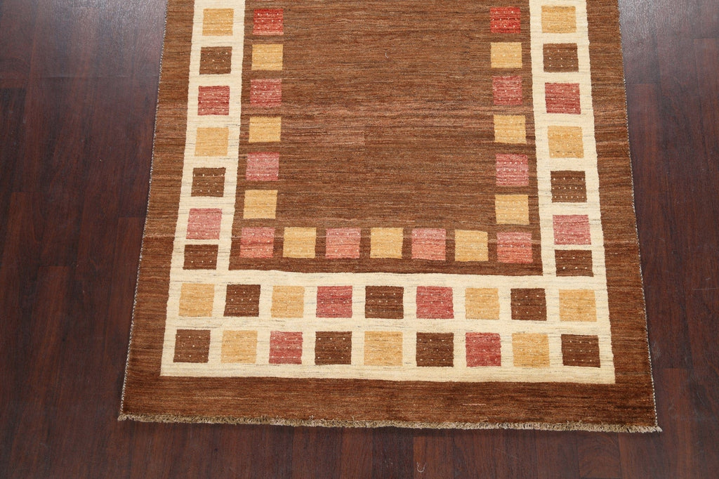 Contemporary Gabbeh Kashkoli Oriental Area Rug 5x7