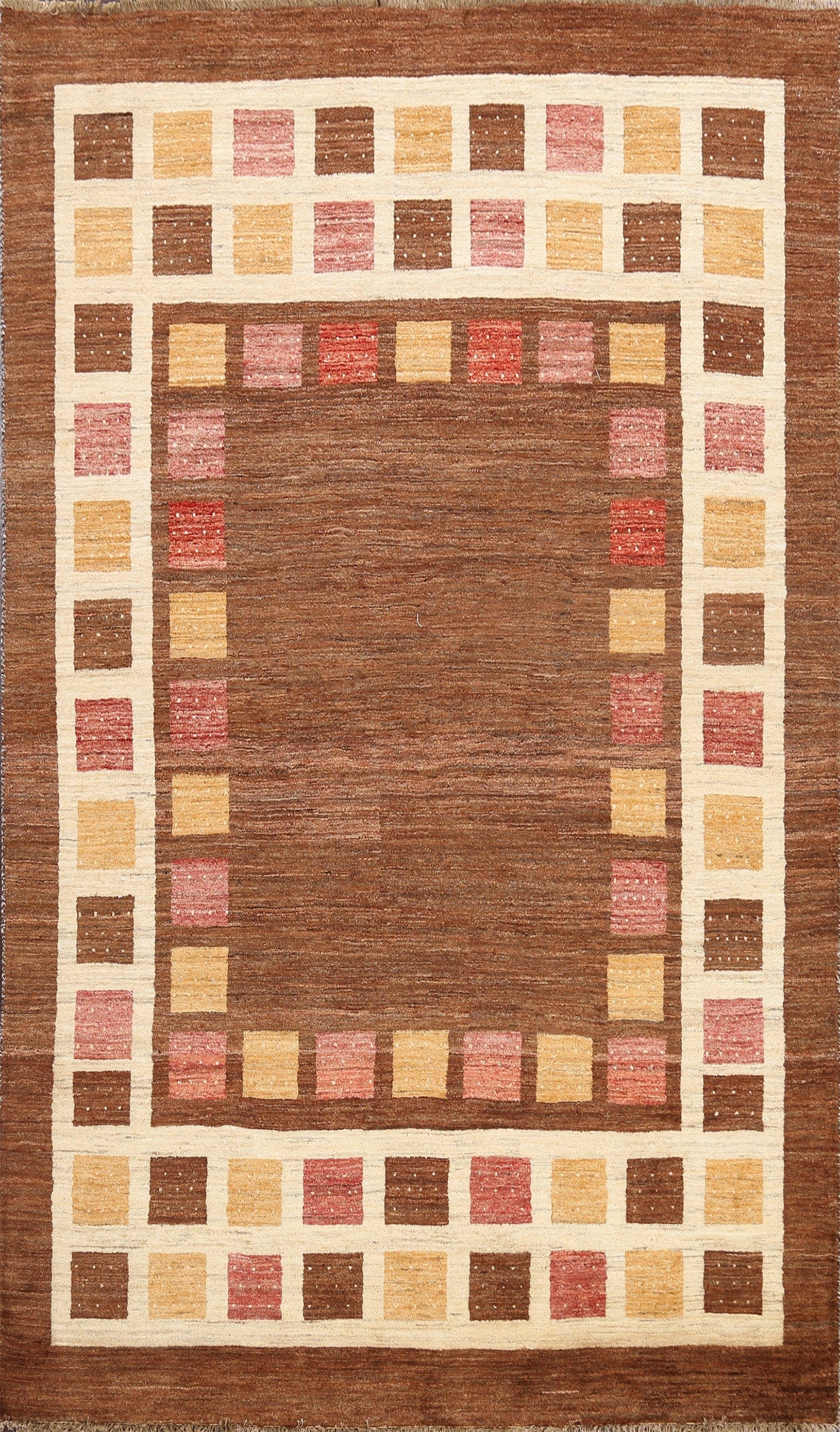 Contemporary Gabbeh Kashkoli Oriental Area Rug 5x7