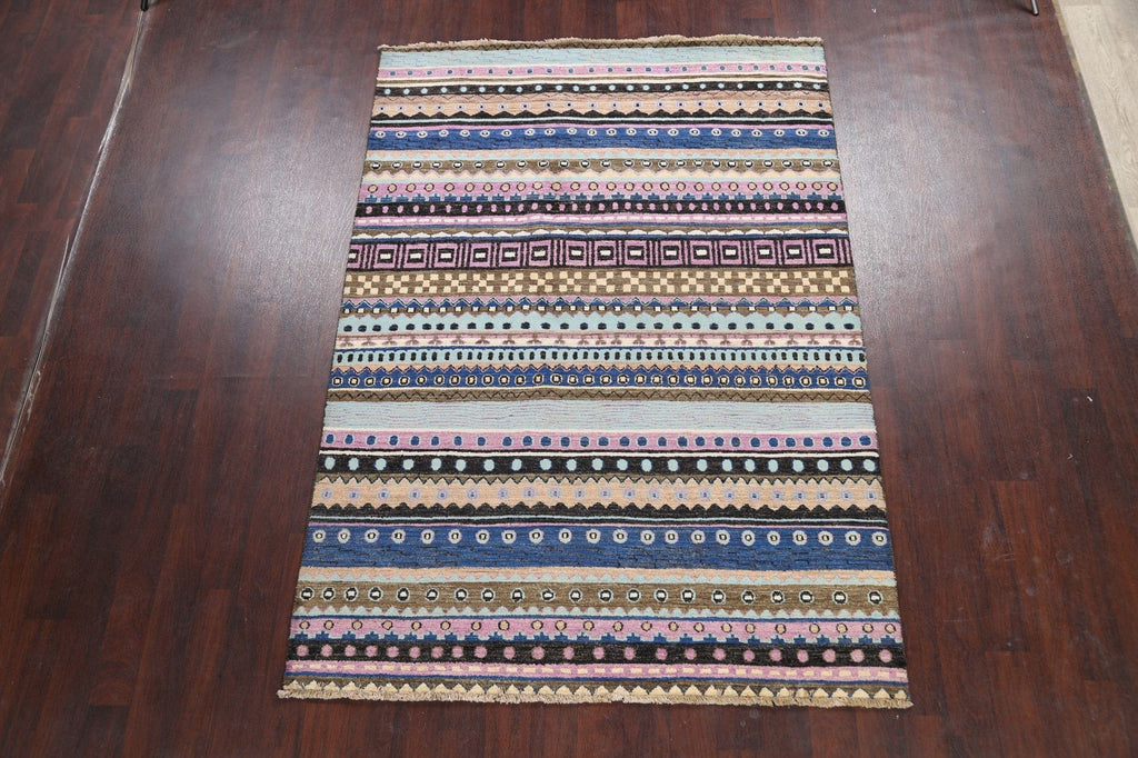 Striped Gabbeh Kashkoli Oriental Area Rug 6x8