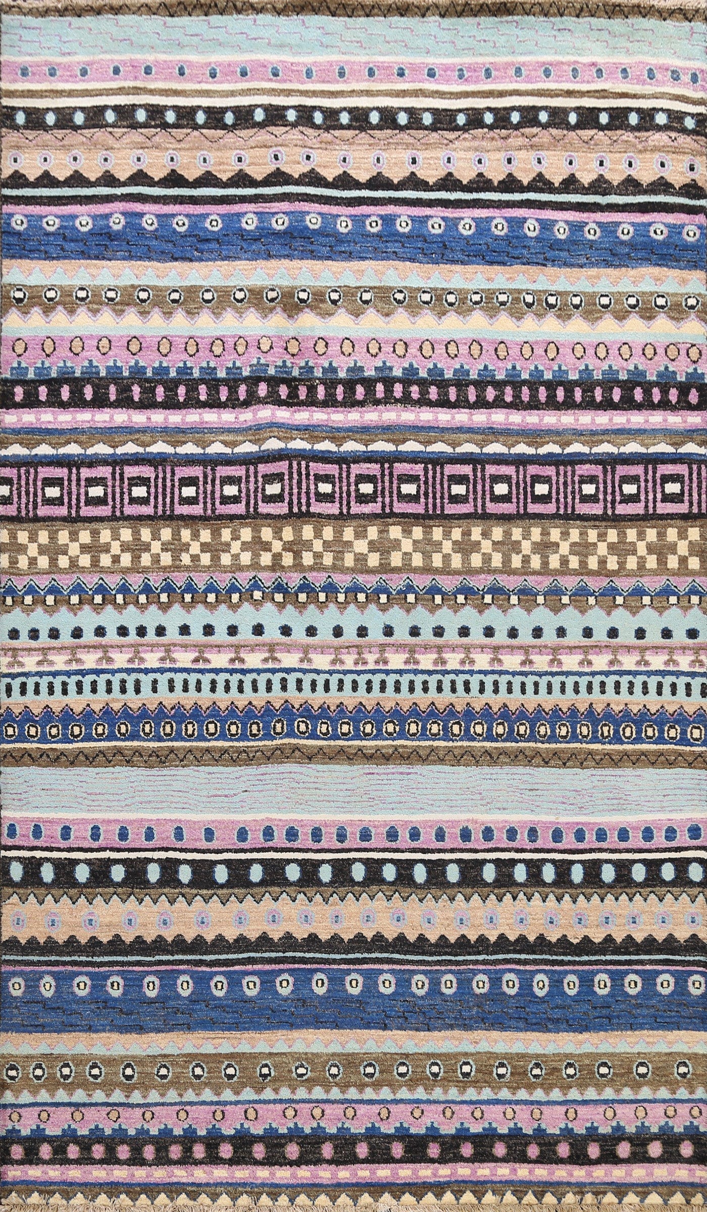 Striped Gabbeh Kashkoli Oriental Area Rug 6x8