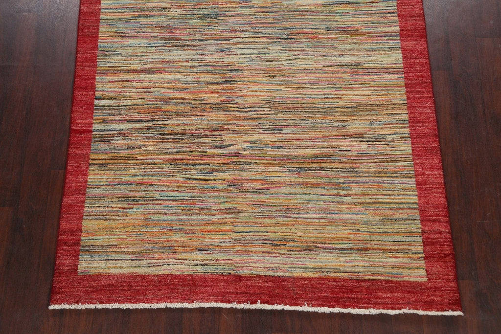 Bordered Gabbeh Kashkoli Oriental Area Rug 6x8