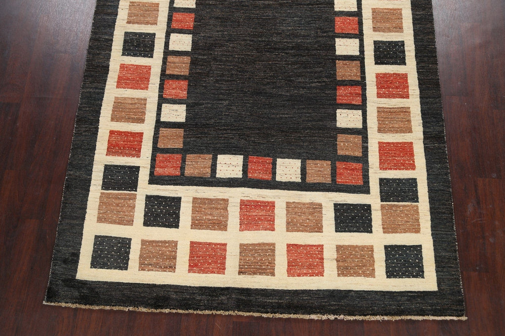 Checkered Gabbeh Kashkoli Oriental Area Rug 7x10