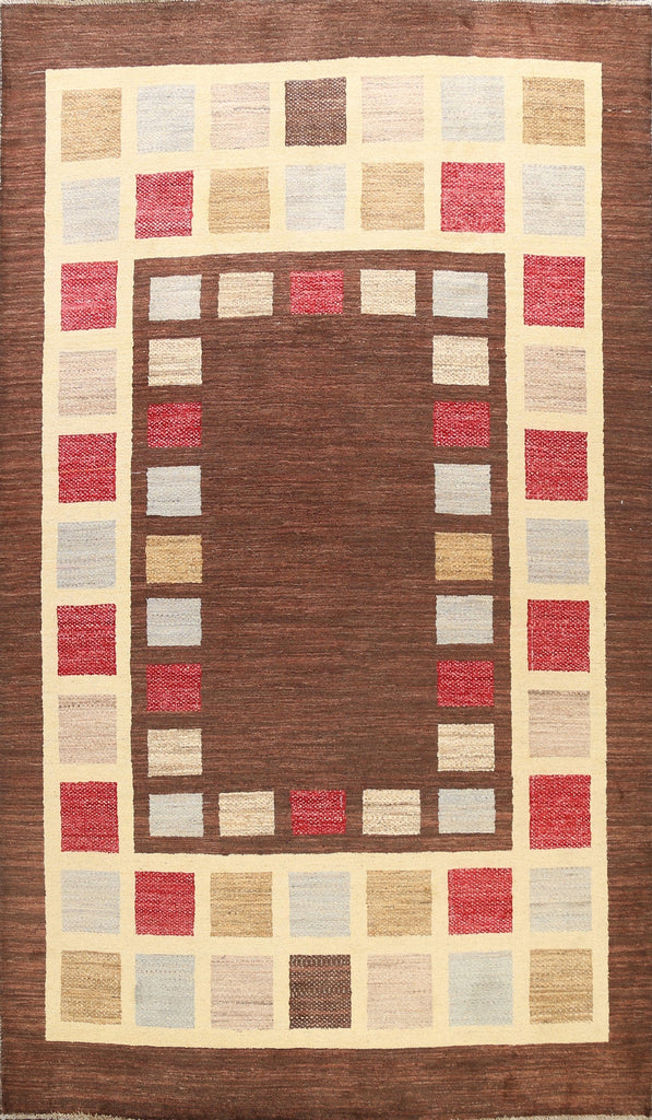 Checkered Gabbeh Kashkoli Oriental Area Rug 6x9