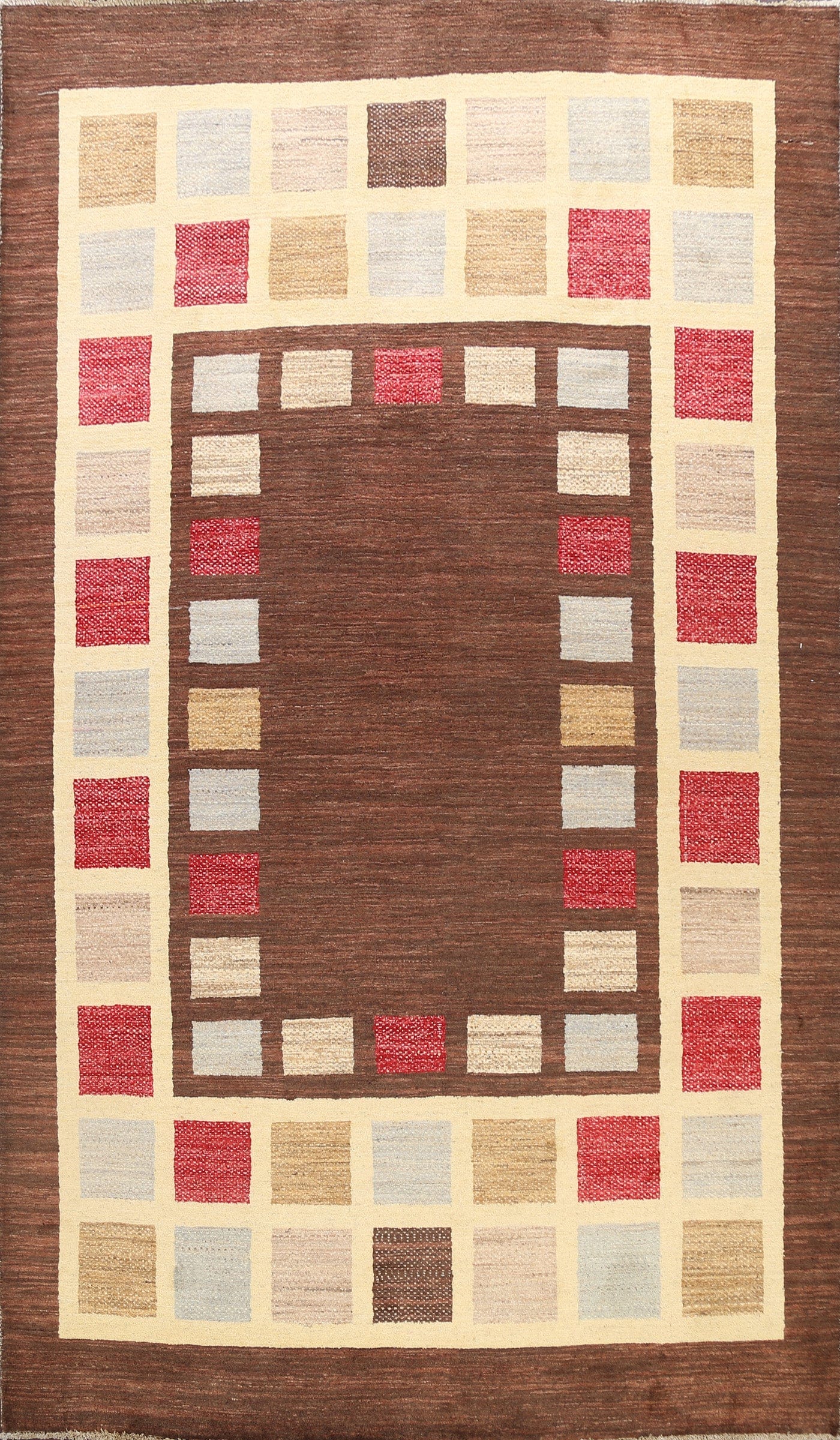 Checkered Gabbeh Kashkoli Oriental Area Rug 6x9