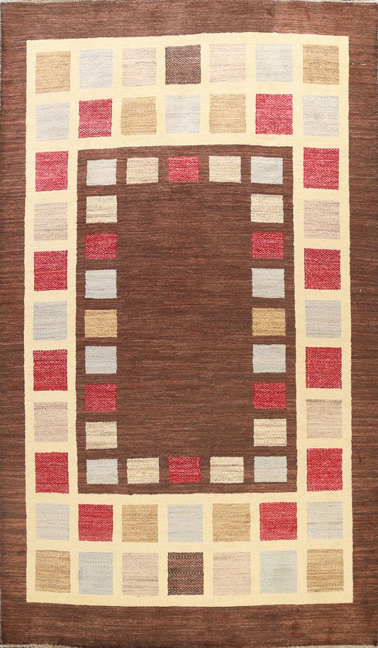 Checkered Gabbeh Kashkoli Oriental Area Rug 6x9