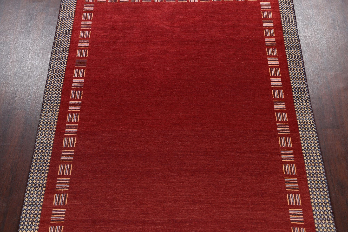 Bordered Gabbeh Kashkoli Oriental Area Rug 6x10