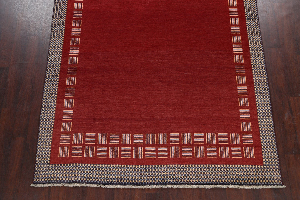 Bordered Gabbeh Kashkoli Oriental Area Rug 6x10