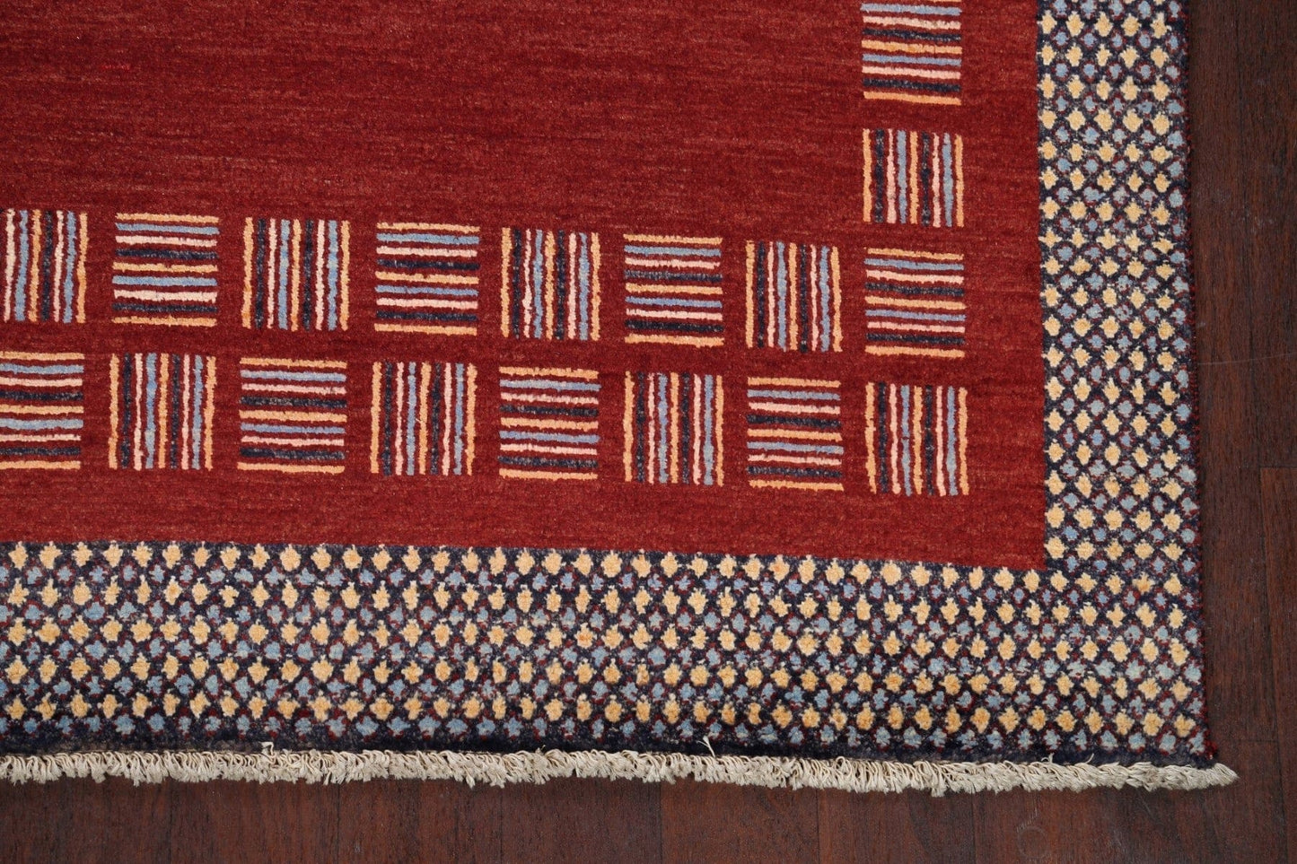 Bordered Gabbeh Kashkoli Oriental Area Rug 6x10