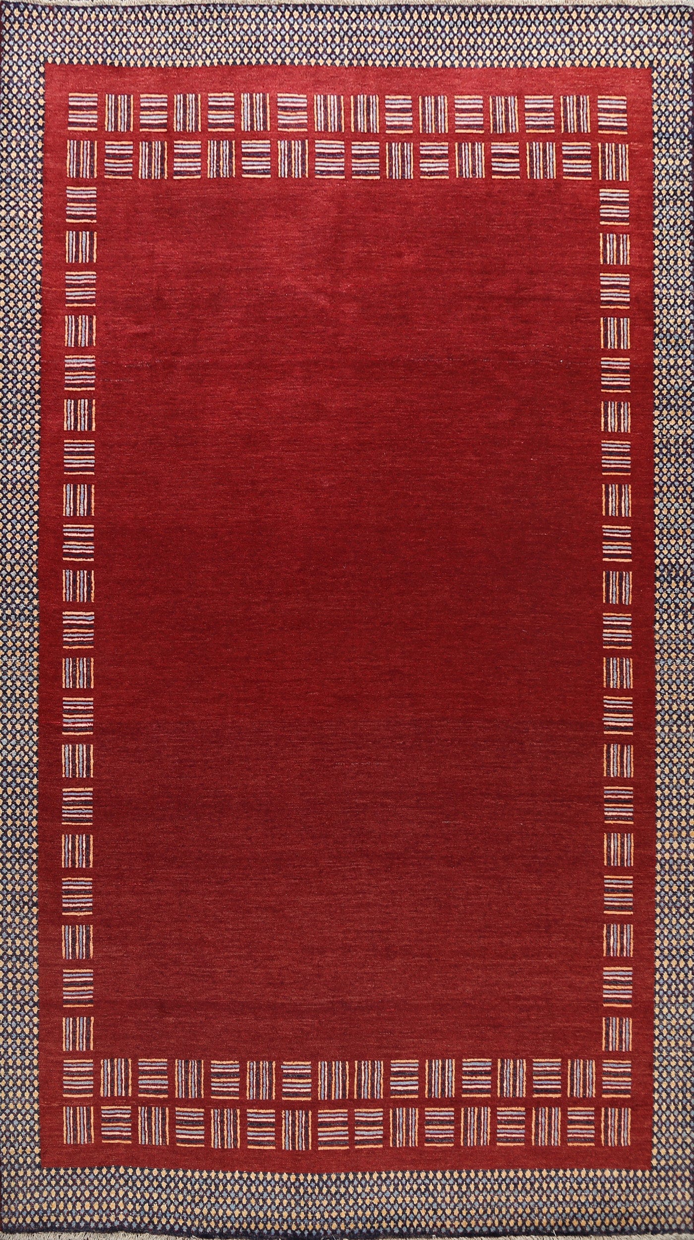 Bordered Gabbeh Kashkoli Oriental Area Rug 6x10