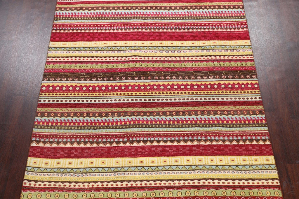 Chevron Gabbeh Kashkoli Oriental Area Rug 7x9