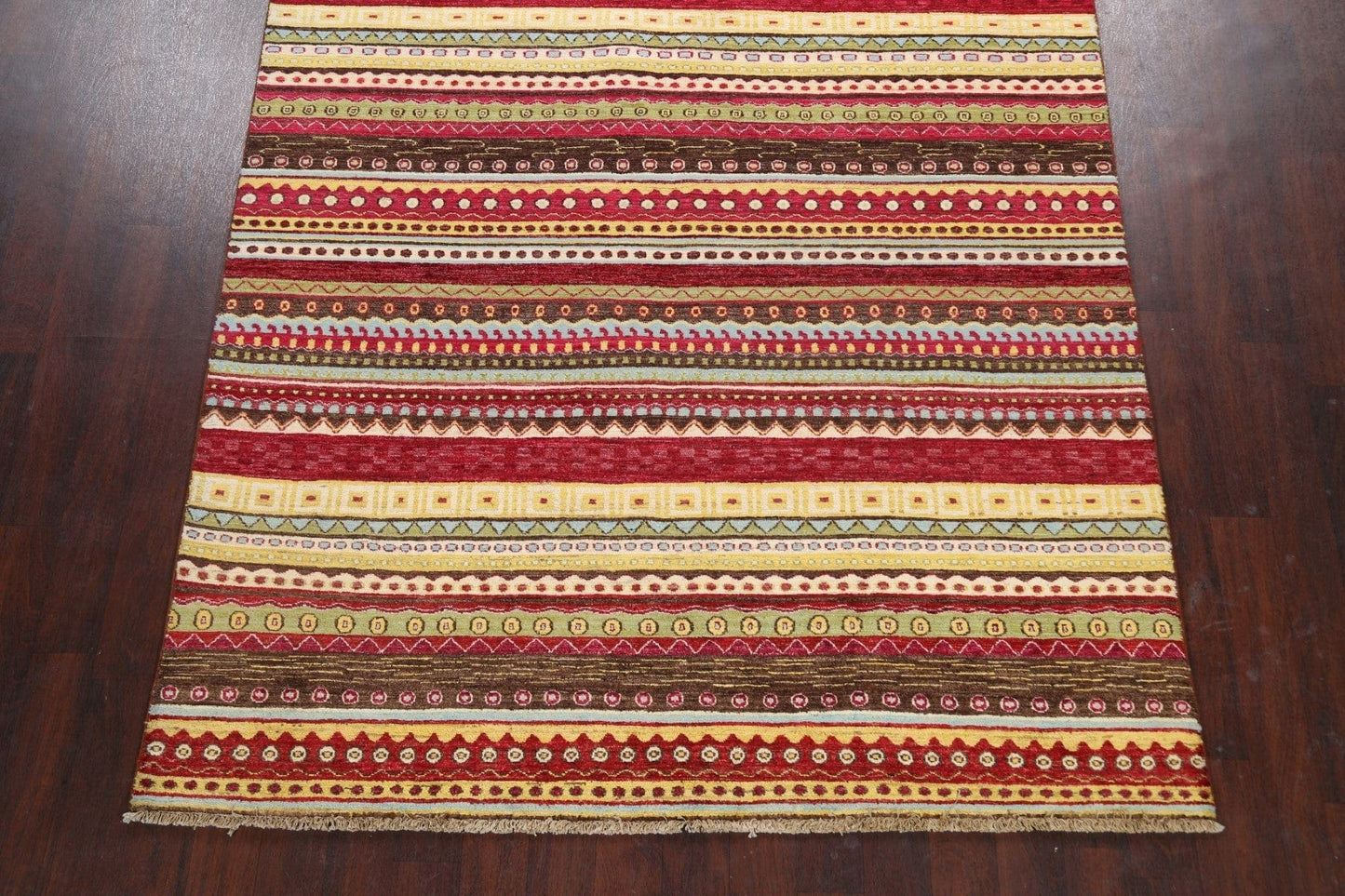 Chevron Gabbeh Kashkoli Oriental Area Rug 7x9