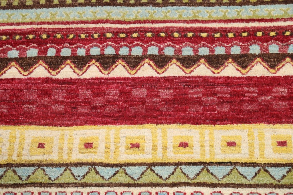 Chevron Gabbeh Kashkoli Oriental Area Rug 7x9