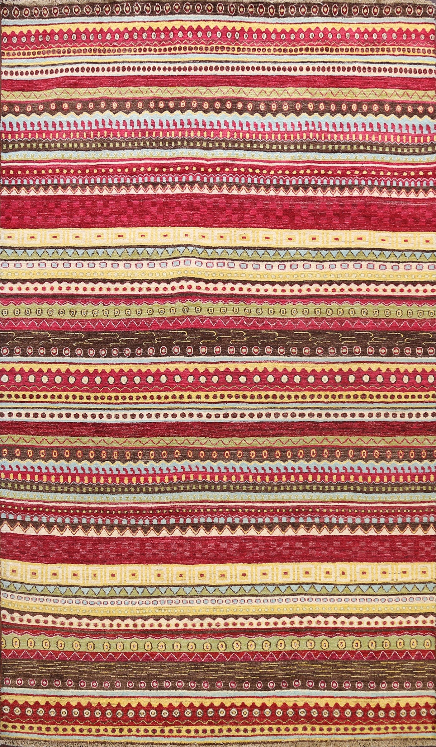 Chevron Gabbeh Kashkoli Oriental Area Rug 7x9