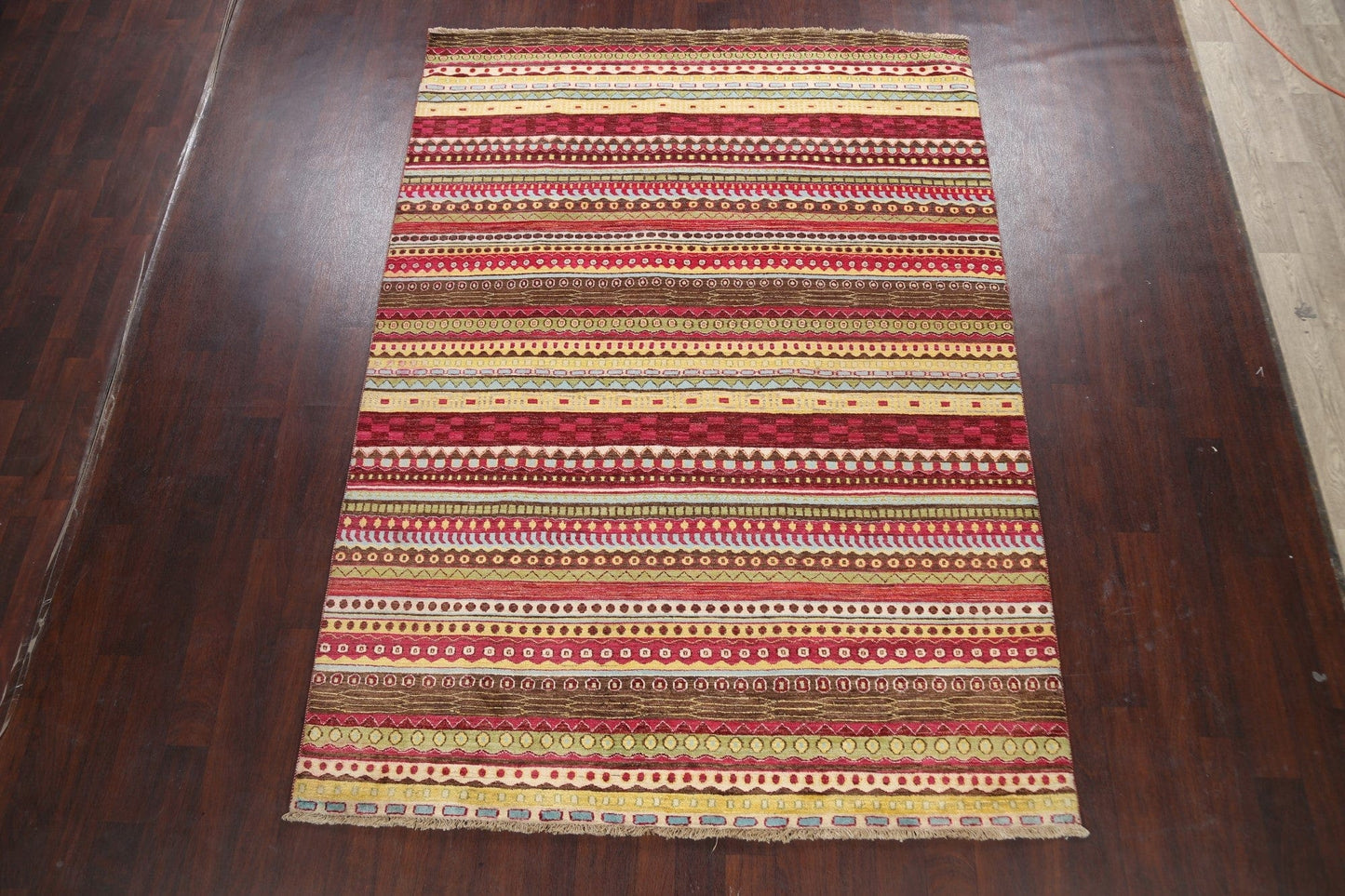 striped Gabbeh Kashkoli Oriental Area Rug 7x9