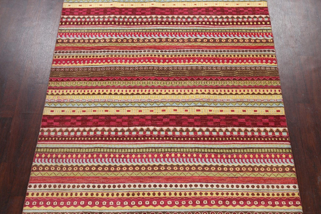 striped Gabbeh Kashkoli Oriental Area Rug 7x9