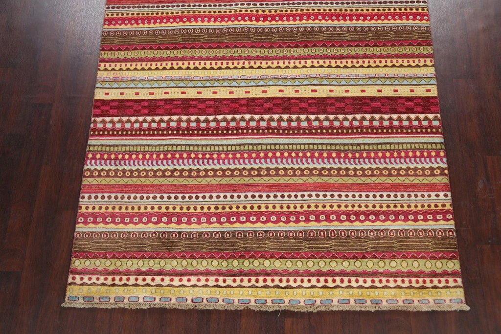 striped Gabbeh Kashkoli Oriental Area Rug 7x9