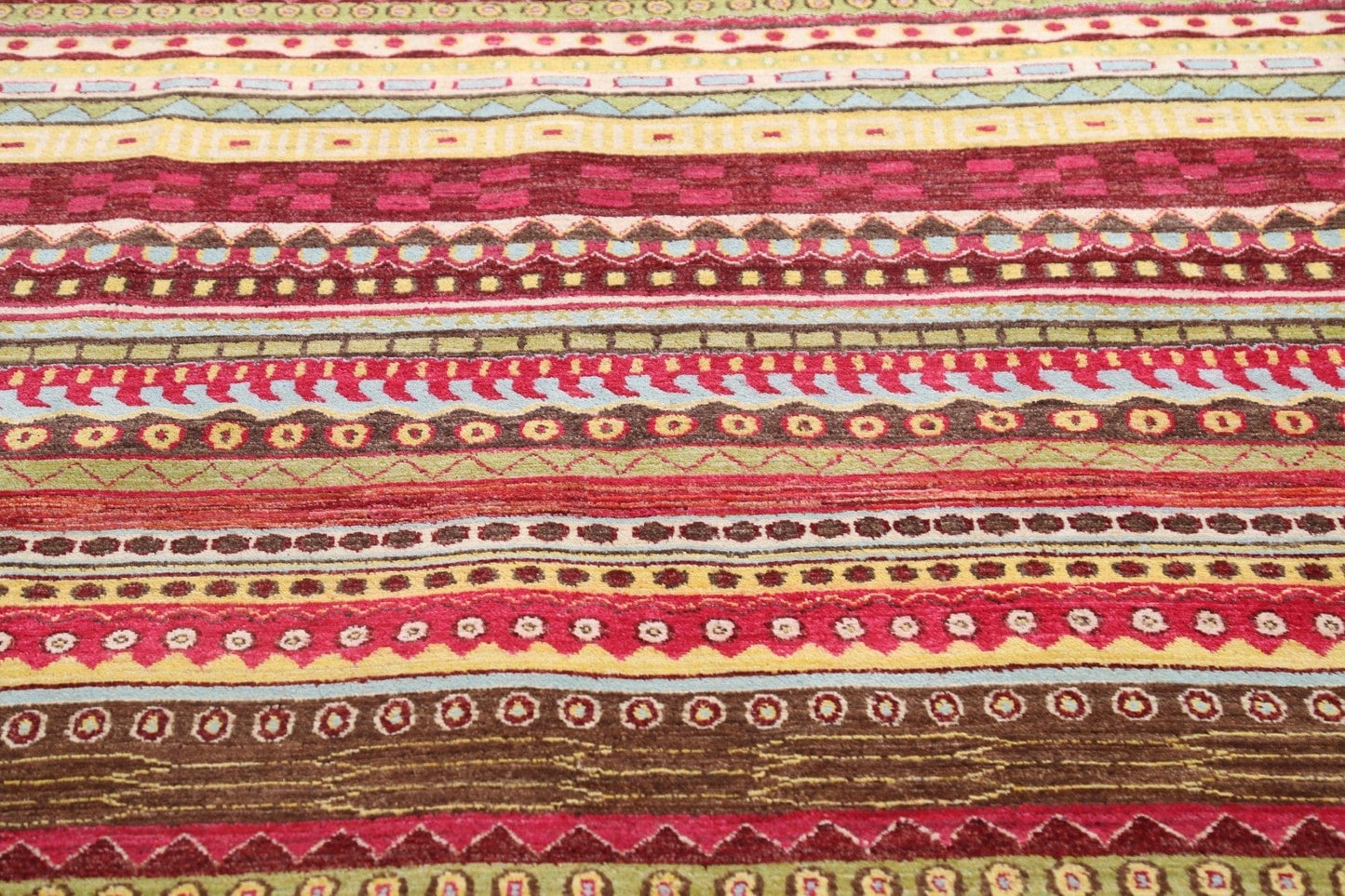 striped Gabbeh Kashkoli Oriental Area Rug 7x9