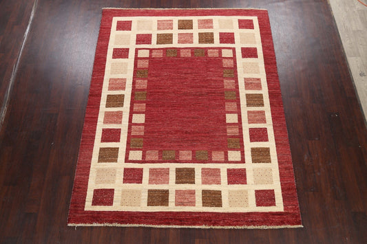 Checkered Gabbeh Kashkoli Oriental Area Rug 7x8