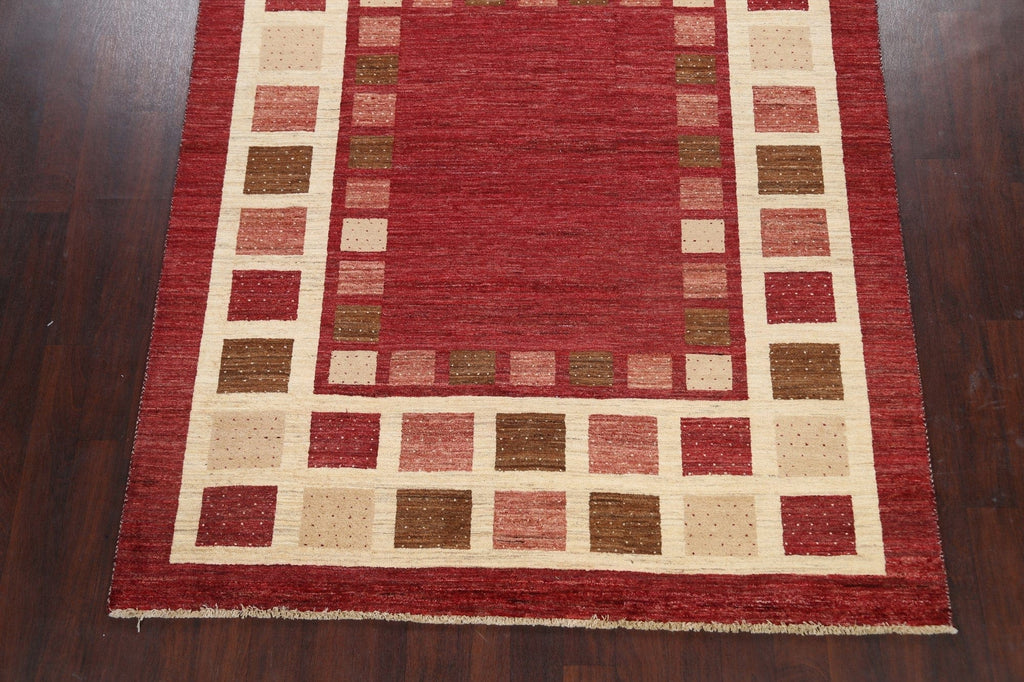 Checkered Gabbeh Kashkoli Oriental Area Rug 7x8