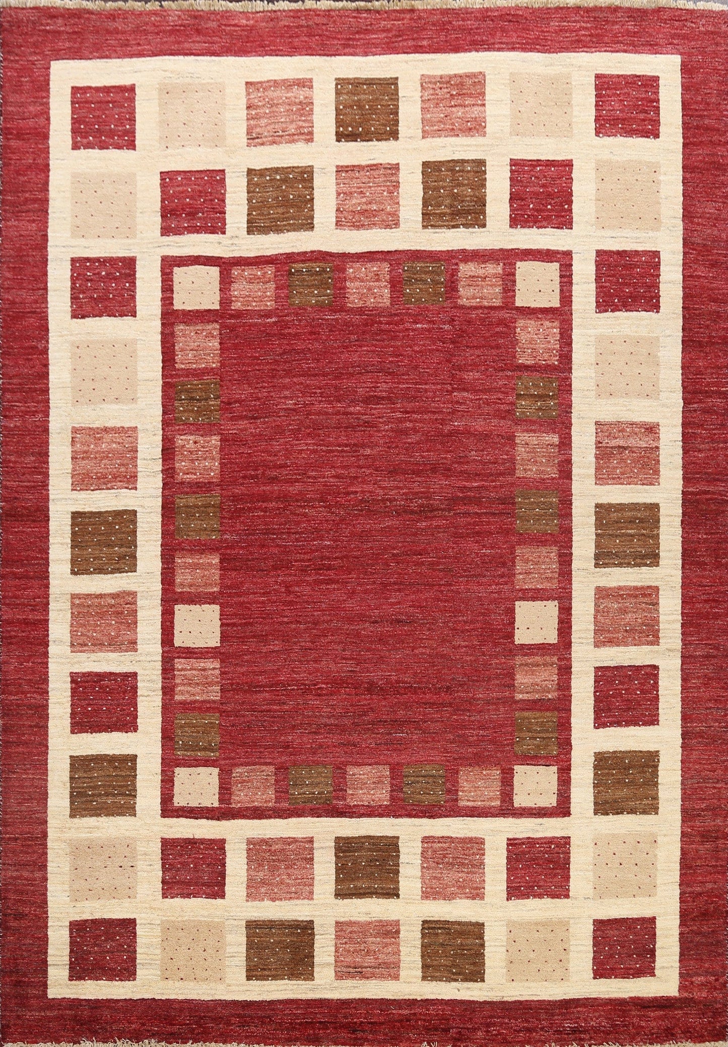 Checkered Gabbeh Kashkoli Oriental Area Rug 7x8