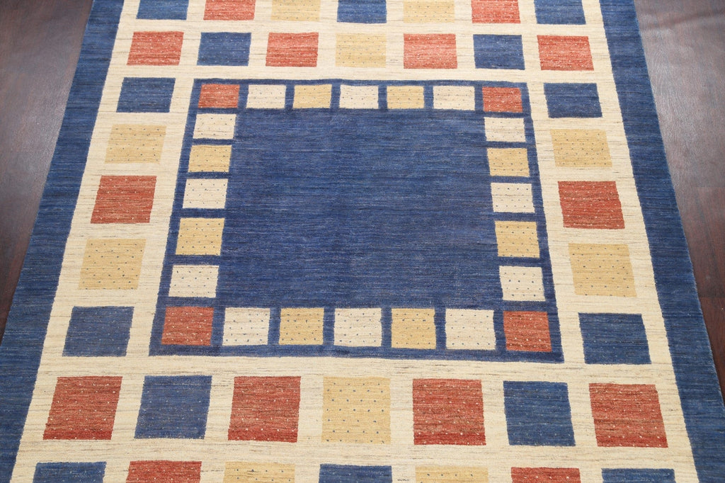 Checkered Gabbeh Kashkoli Oriental Area Rug 8x10