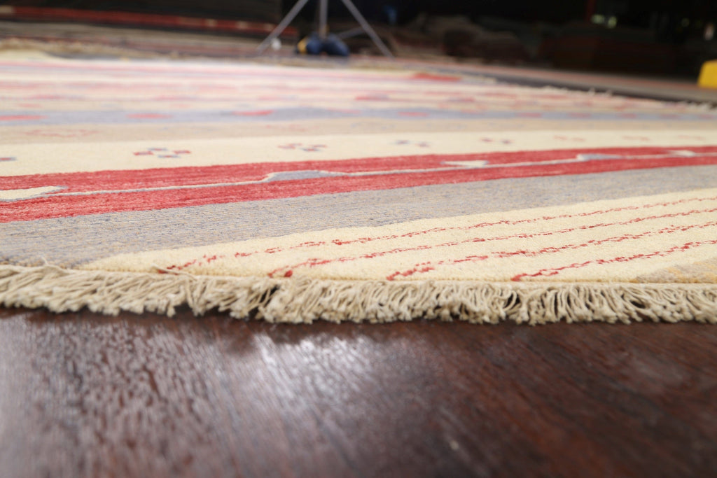 Striped Gabbeh Kashkoli Oriental Area Rug 8x8 Round