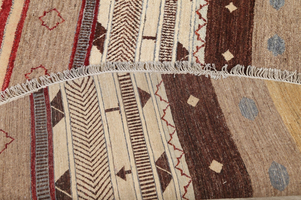 Striped Gabbeh Kashkoli Oriental Area Rug 8x8 Round