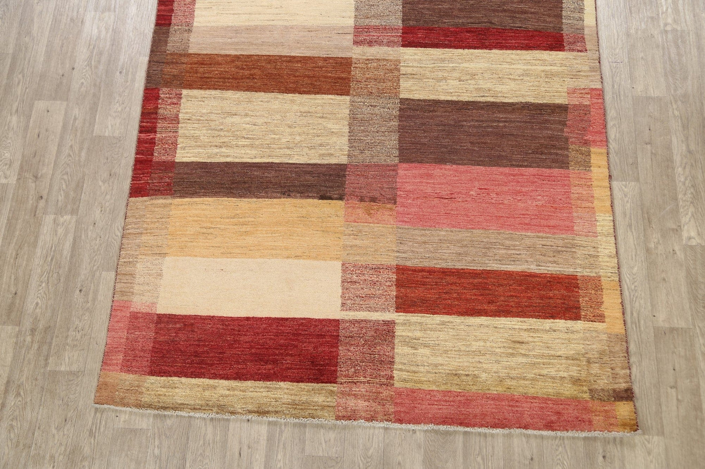 Modern Gabbeh Kashkoli Oriental Area Rug 6x10