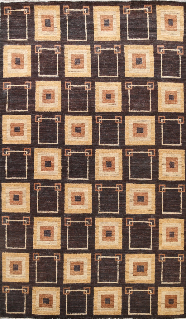 Modern Geometric Gabbeh Kashkoli Oriental Area Rug 7x10